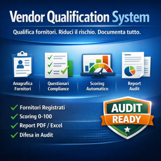 Vendor Qualification System – Software per la qualificazione fornitori e scoring compliance (231, GDPR, Sicurezza IT)